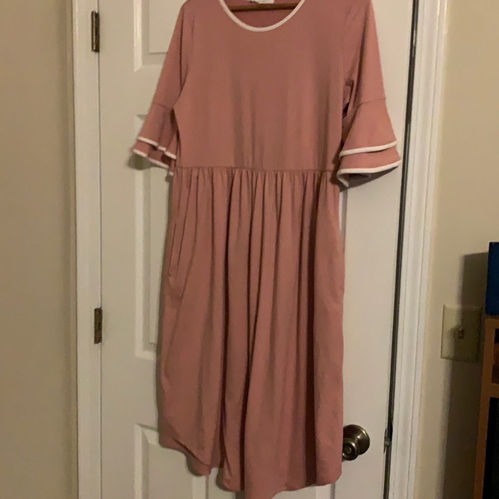 Reborn J Pink Ruffle Sleeve Dress
